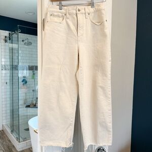 Madewell Cream Wide-Leg Jeans